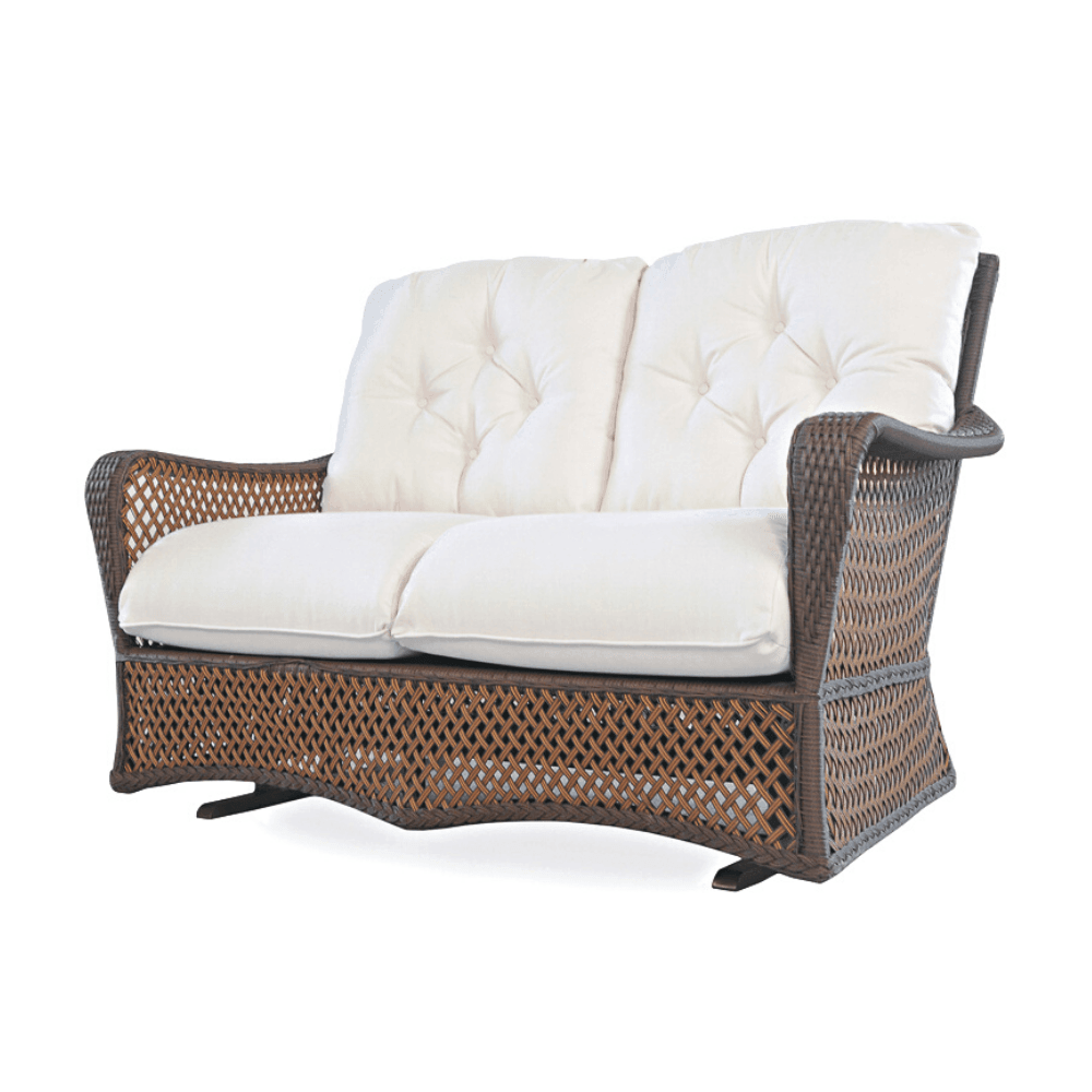 Grand Traverse Patio Glider Loveseat With Sunbrella Cushions - Uptown Sebastian