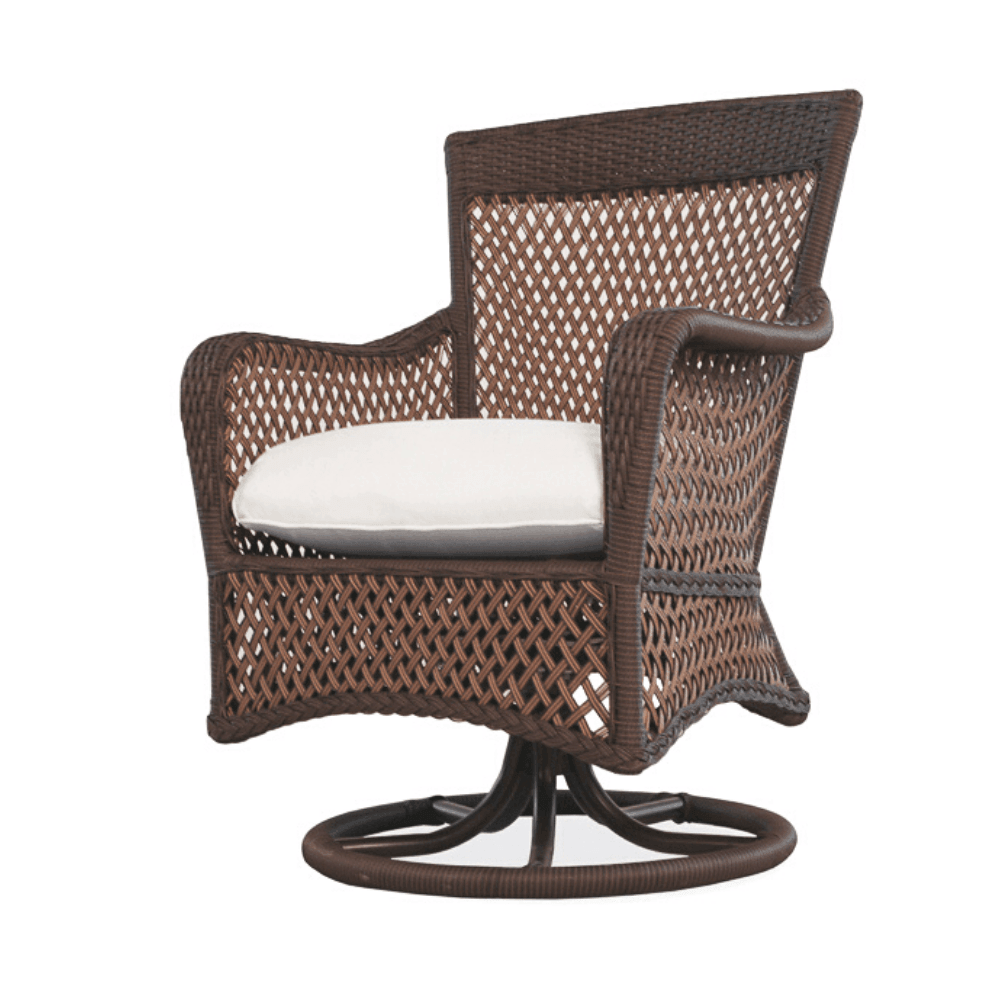 Grand Traverse Patio Swivel Dining Armchair With Sunbrella Cushions - Uptown Sebastian