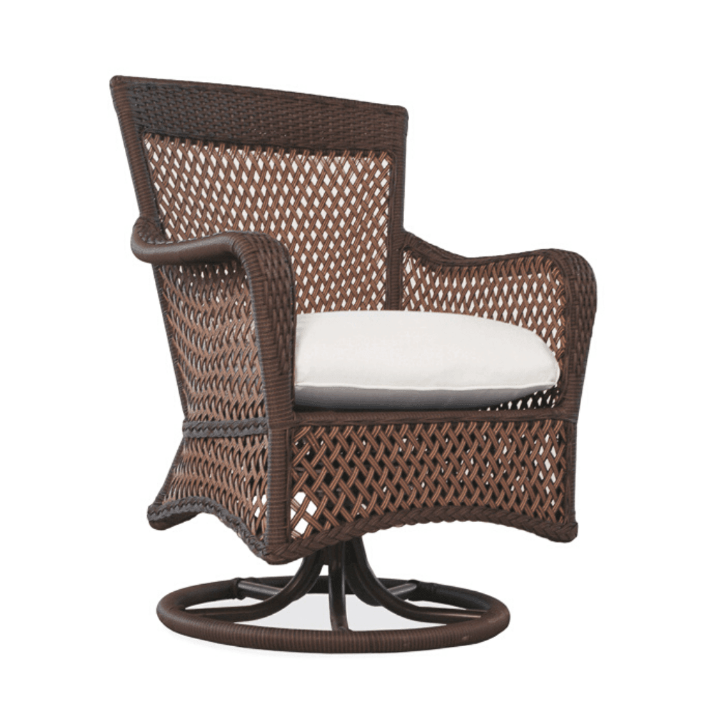 Grand Traverse Patio Swivel Dining Armchair With Sunbrella Cushions - Uptown Sebastian