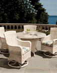 Grand Traverse Patio Swivel Dining Armchair With Sunbrella Cushions - Uptown Sebastian