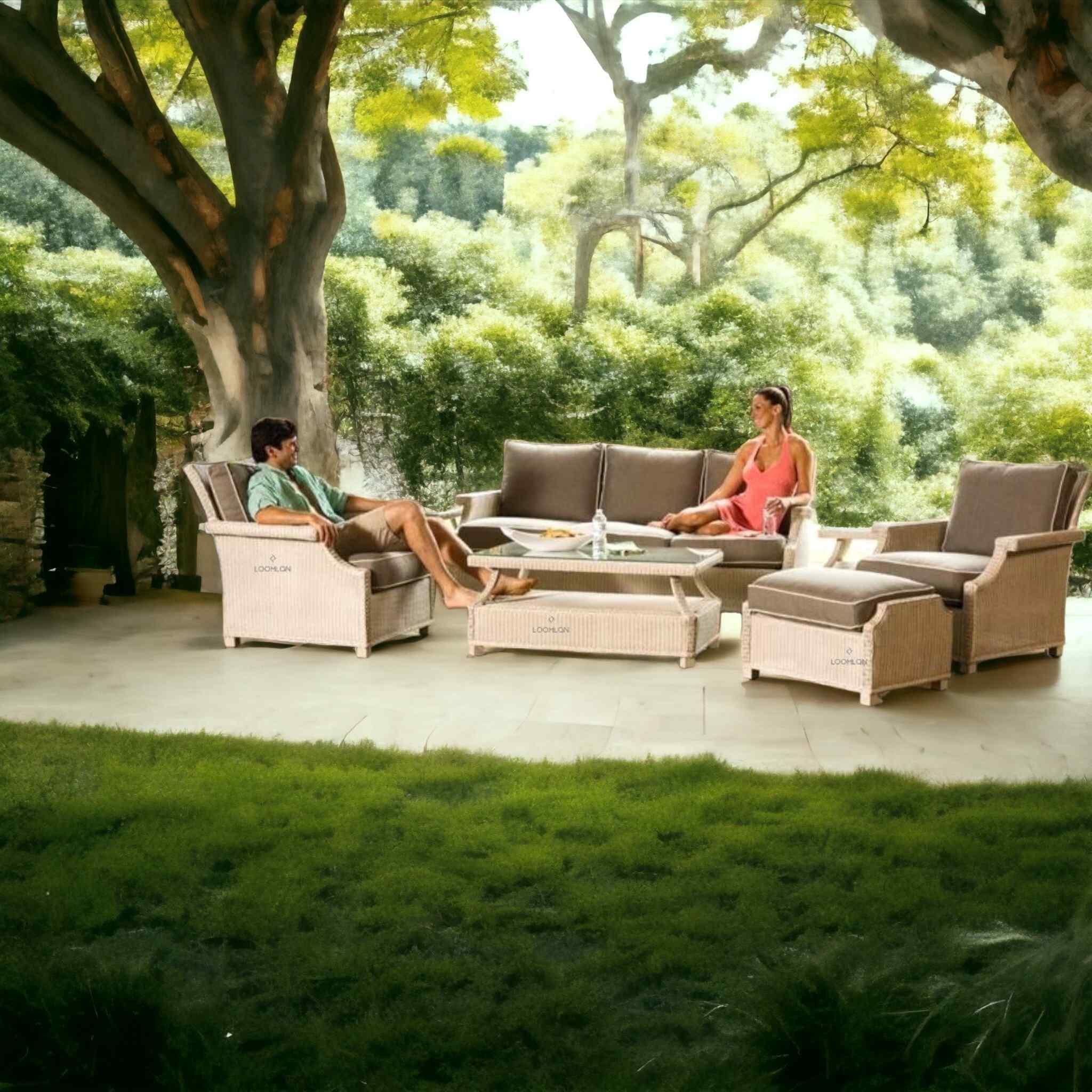 Hamptons All-Weather 3 Seater Sofa Wicker Outdoor Furniture Lloyd Flanders - Uptown Sebastian