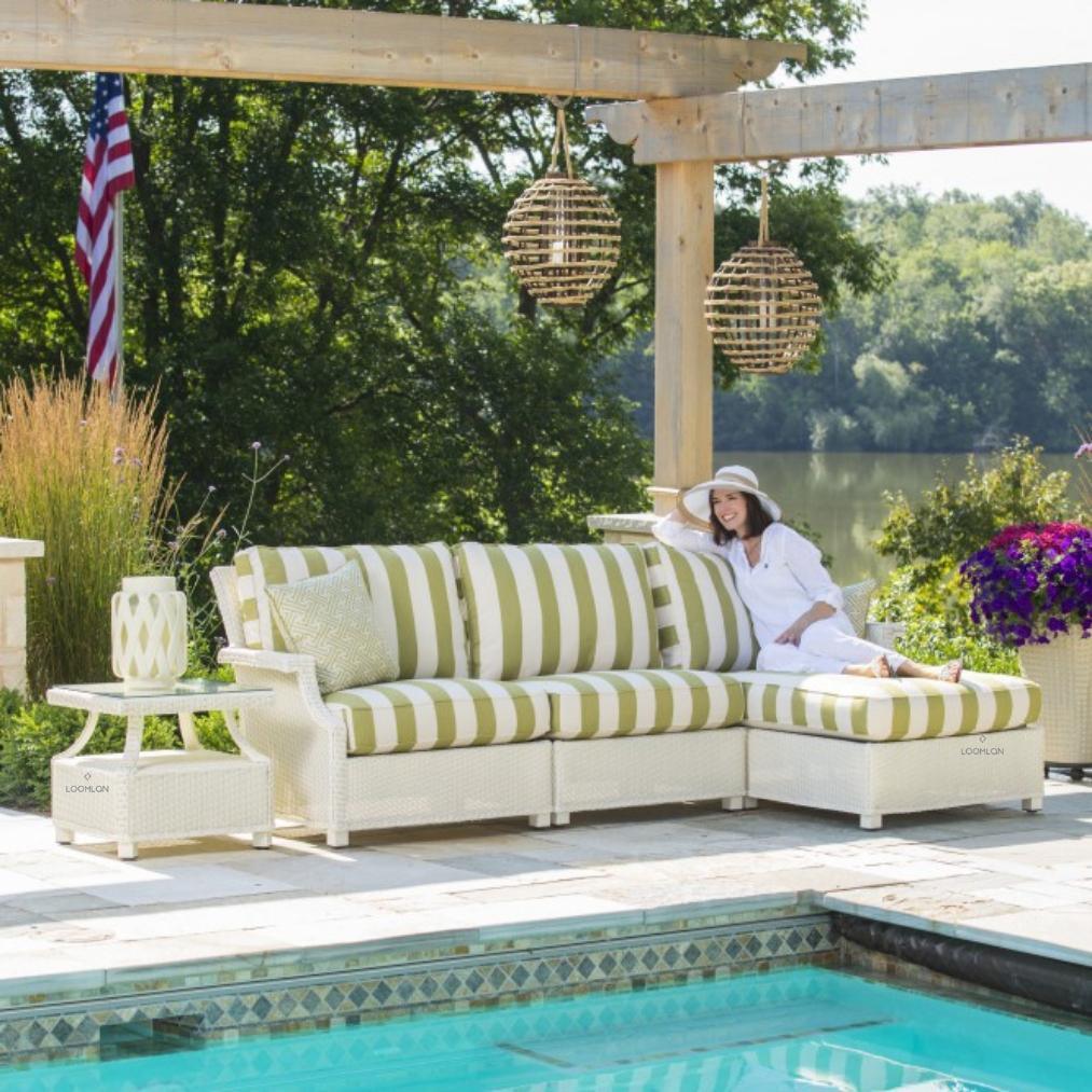 Hamptons Armless Sectional Unit All-Weather Outdoor Furniture - Uptown Sebastian