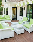 Hamptons Outdoor Wicker 4 Lounge Chair Set With 2 Side Tables - Uptown Sebastian