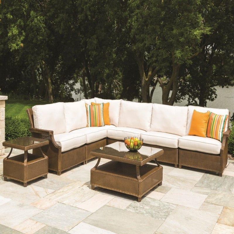 Hamptons Outdoor Wicker L-Shaped Sectional With Accent Tables - Uptown Sebastian