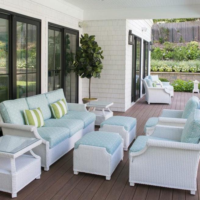 Hamptons Outdoor Wicker Sofa and Lounge Chair Set With Tables - Uptown Sebastian