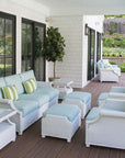 Hamptons Outdoor Wicker Sofa and Lounge Chair Set With Tables - Uptown Sebastian