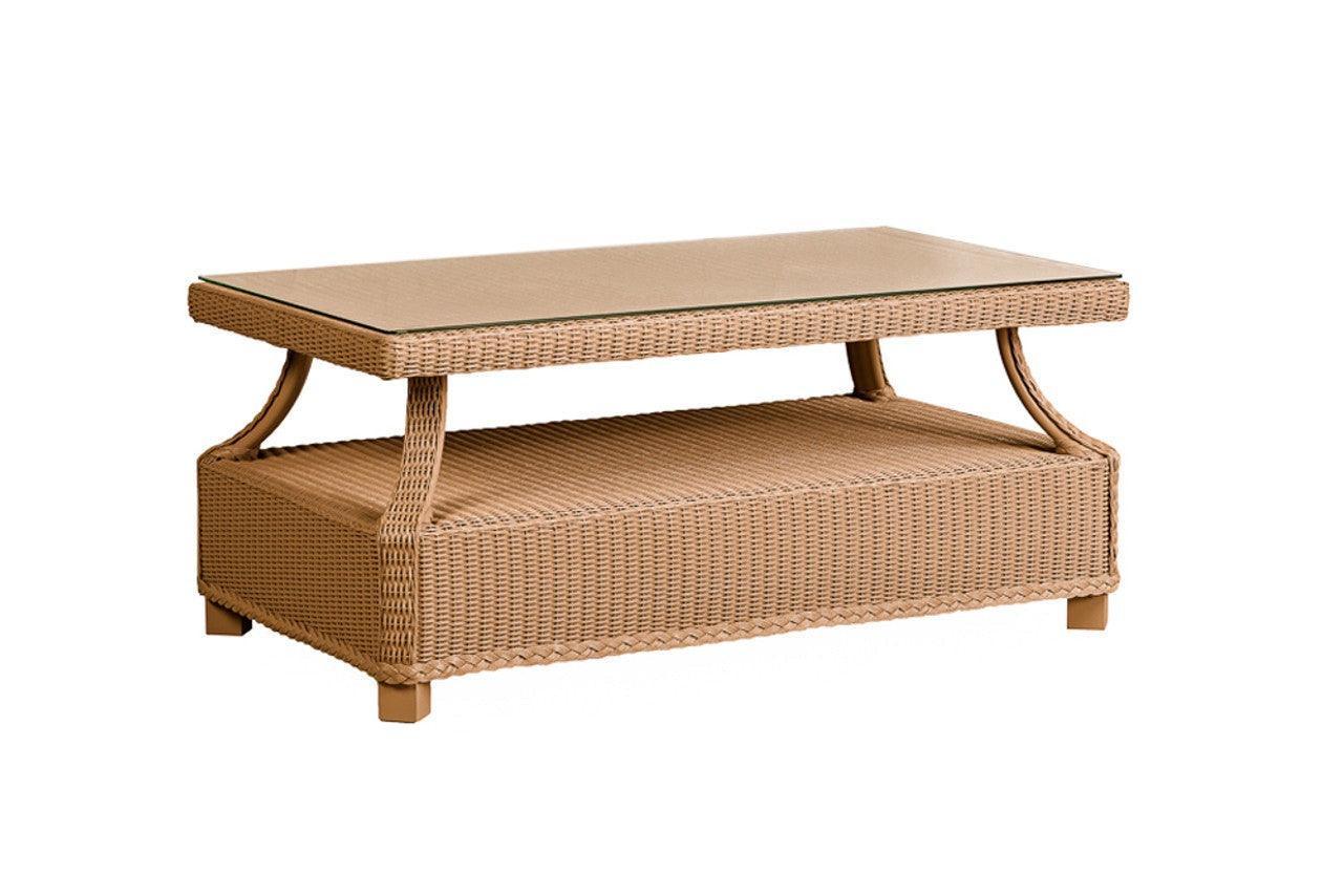 Hamptons Rectangular Outdoor Cocktail Table With Glass Lloyd Flanders - Uptown Sebastian