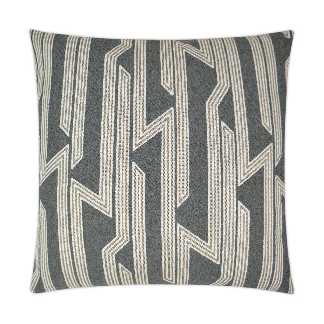 Hemingway Iron Geometric Grey Large Throw Pillow With Insert - Uptown Sebastian
