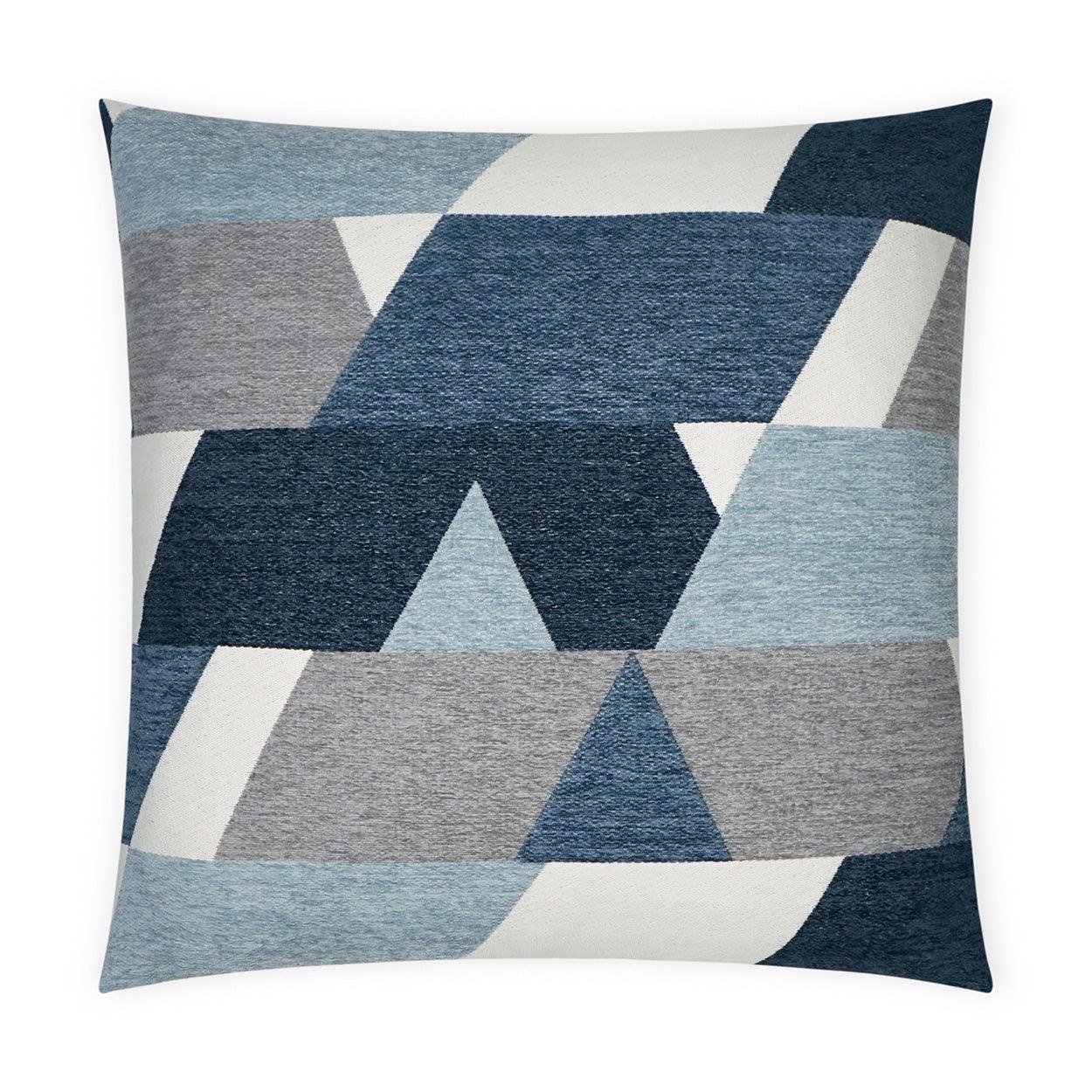 Hooray Ocean Geometric Blue Mist Large Throw Pillow With Insert - Uptown Sebastian