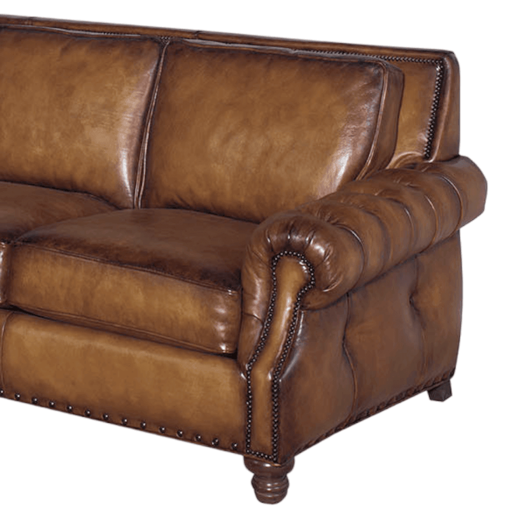 How the Frontier was Won Leather Couch Made in the USA - Uptown Sebastian