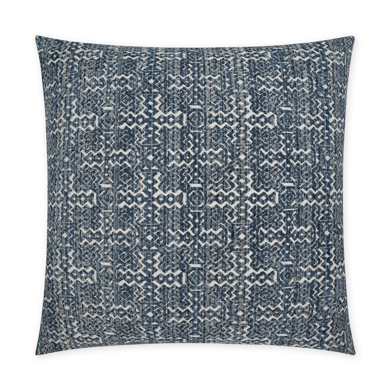 Inca Denim Global Western Chic Navy Large Throw Pillow With Insert - Uptown Sebastian