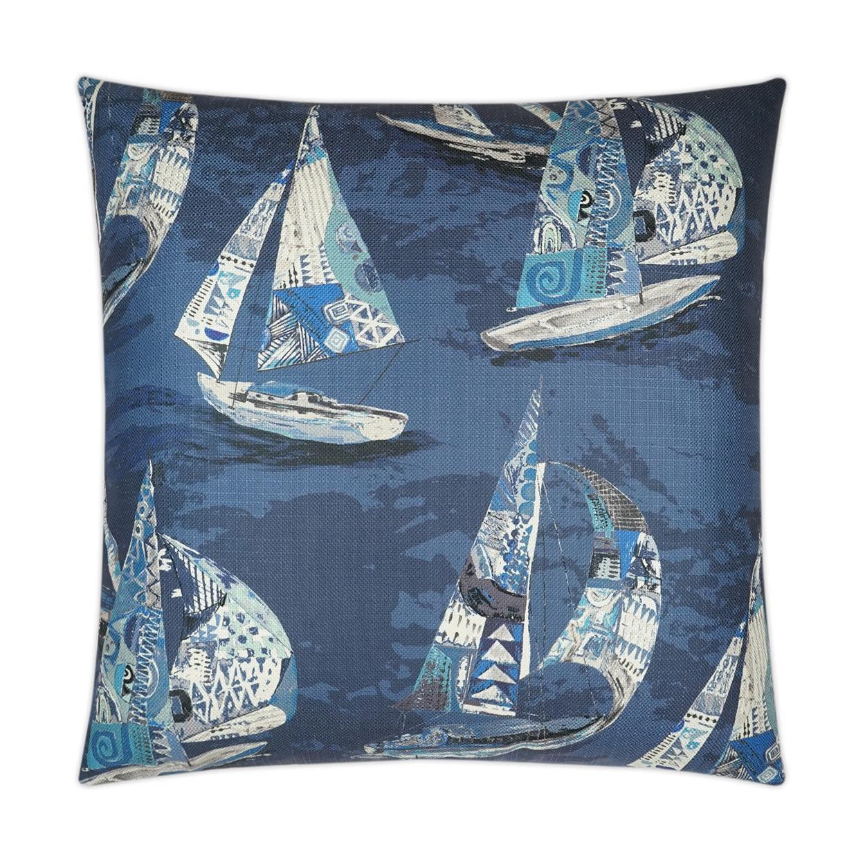 Islander Nautical Novelty Blue Large Throw Pillow With Insert - Uptown Sebastian