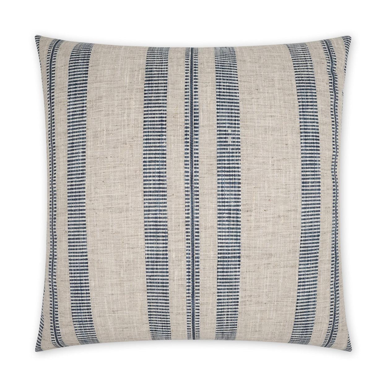 Issue Indigo Beach Stripes Blue Large Throw Pillow With Insert - Uptown Sebastian