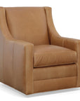 Jacob Real Leather Chair Swivel Lounge Chair Black and Brown - Uptown Sebastian