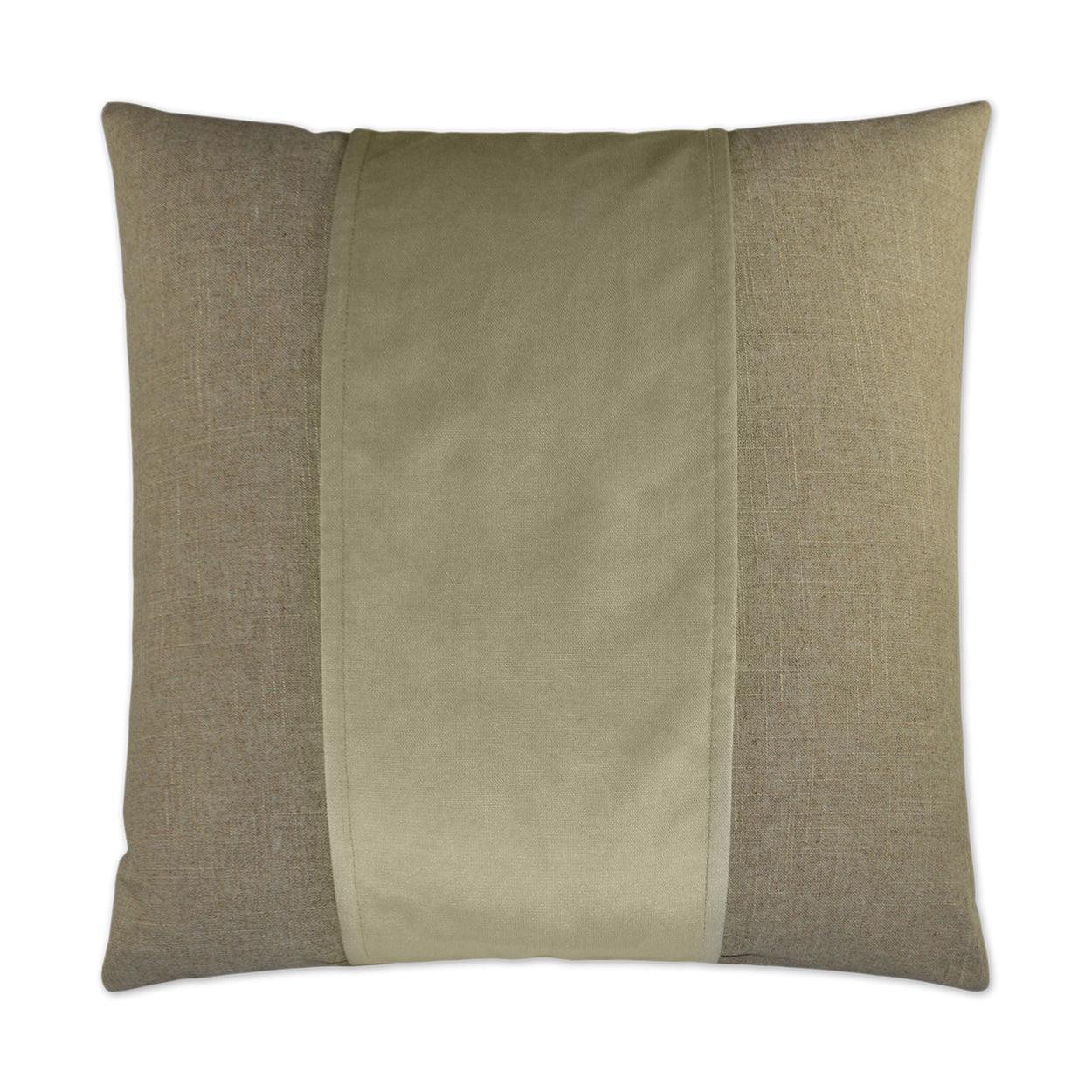 Jefferson Linen Band Tan Taupe Large Throw Pillow With Insert - Uptown Sebastian