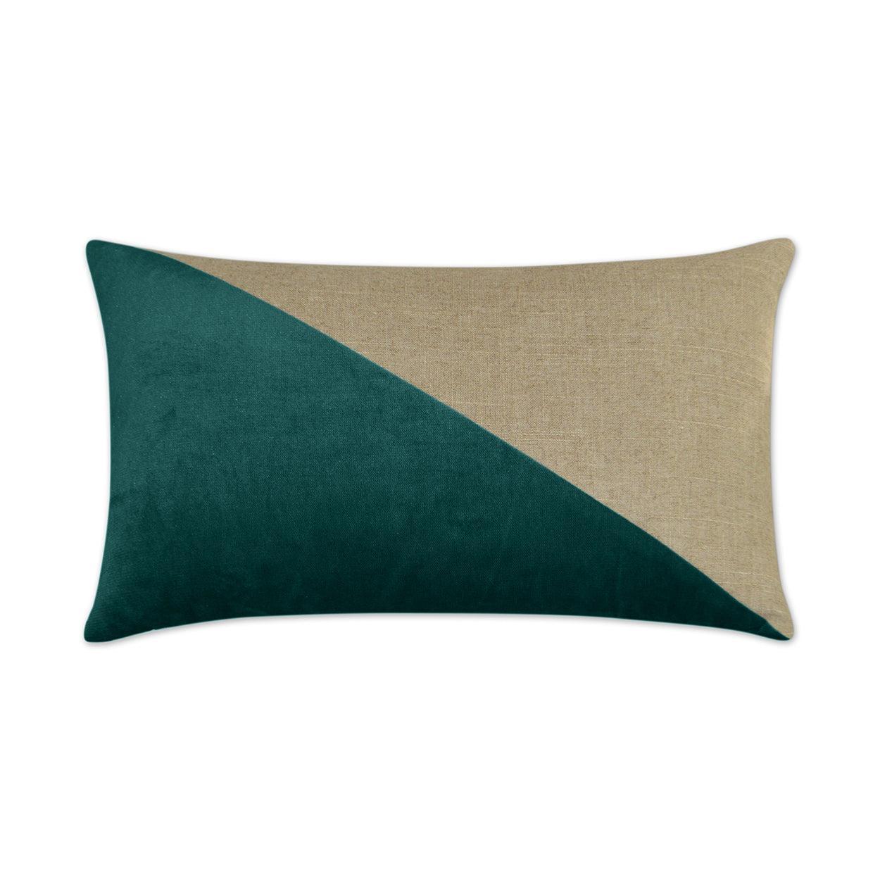 Jefferson Lumbar Laguna Color block Turquoise Teal Large Throw Pillow With Insert - Uptown Sebastian