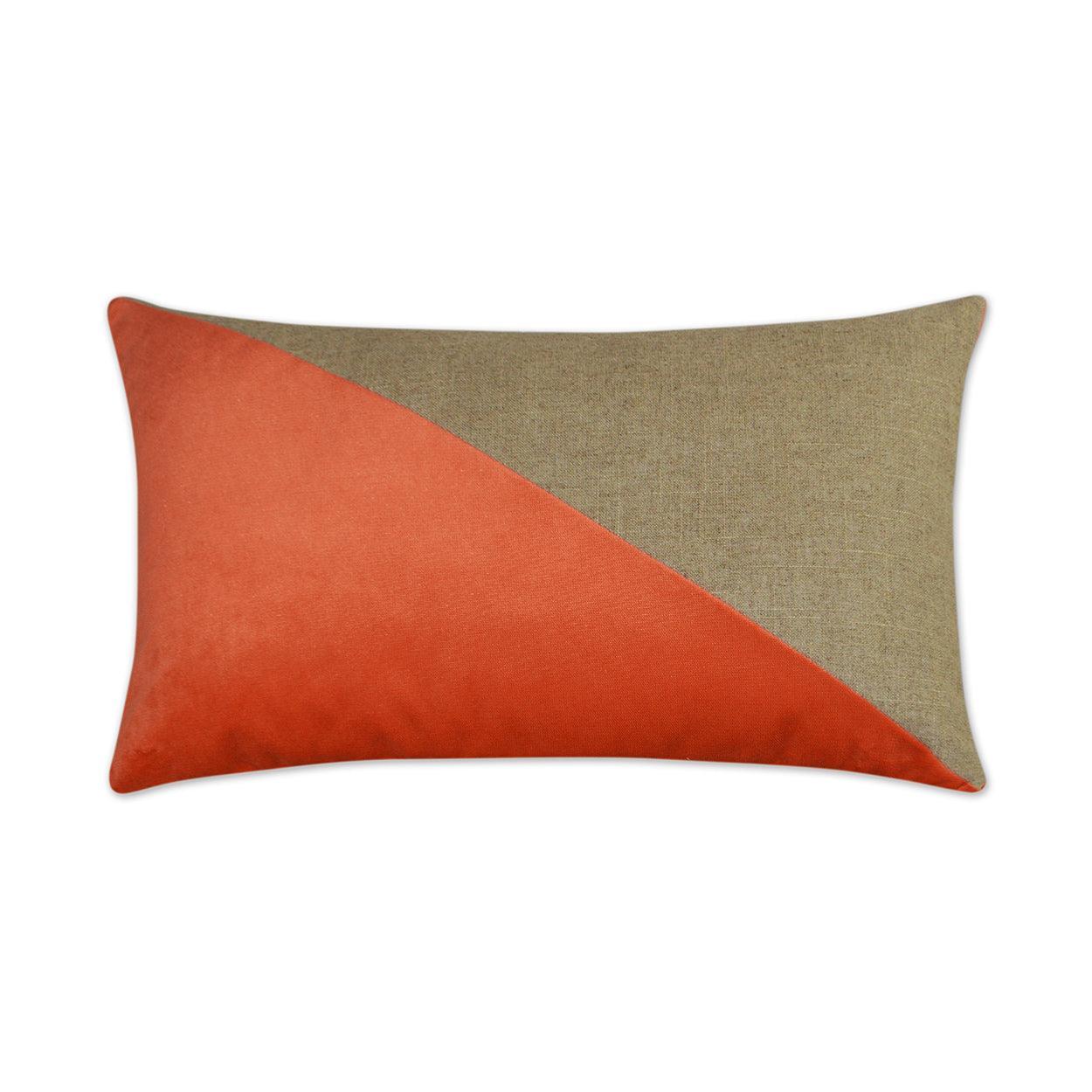 Jefferson Lumbar Mango Color block Orange Large Throw Pillow With Insert - Uptown Sebastian