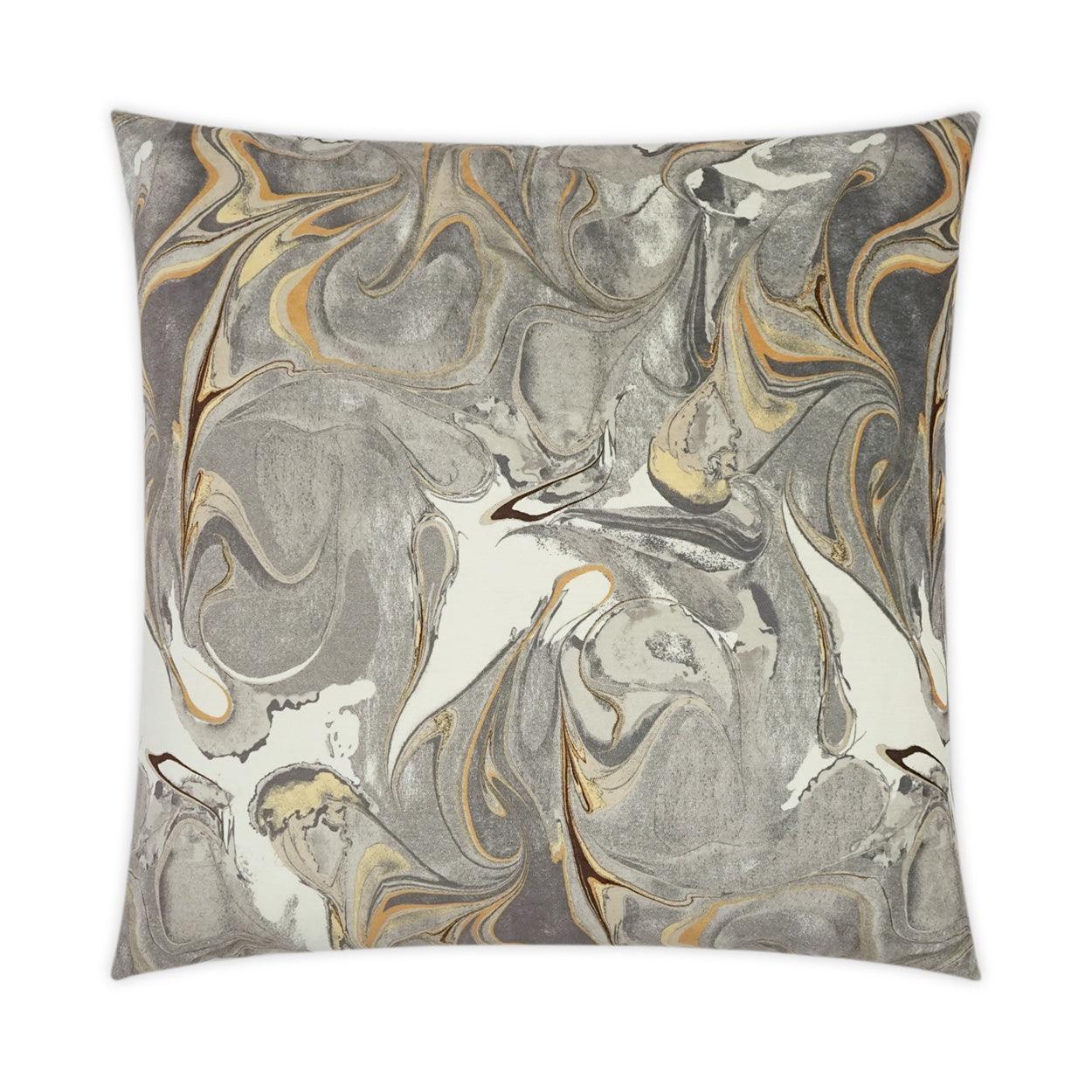 Juno Grey stone Abstract Orange Grey Large Throw Pillow With Insert - Uptown Sebastian