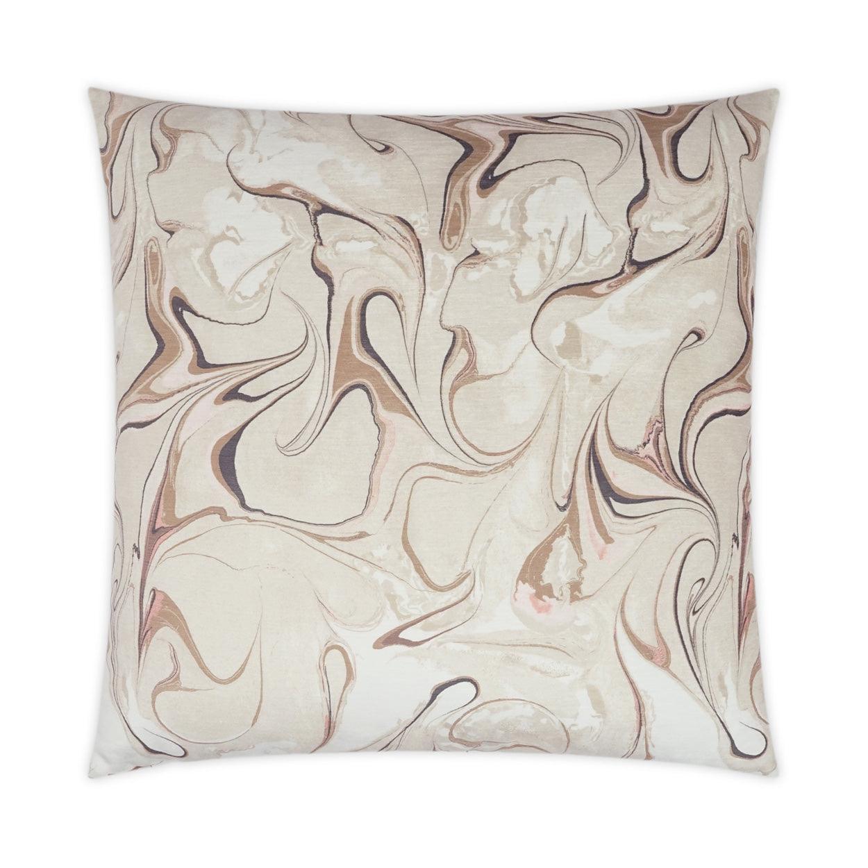 Juno Petal Abstract Ivory Blush Large Throw Pillow With Insert - Uptown Sebastian