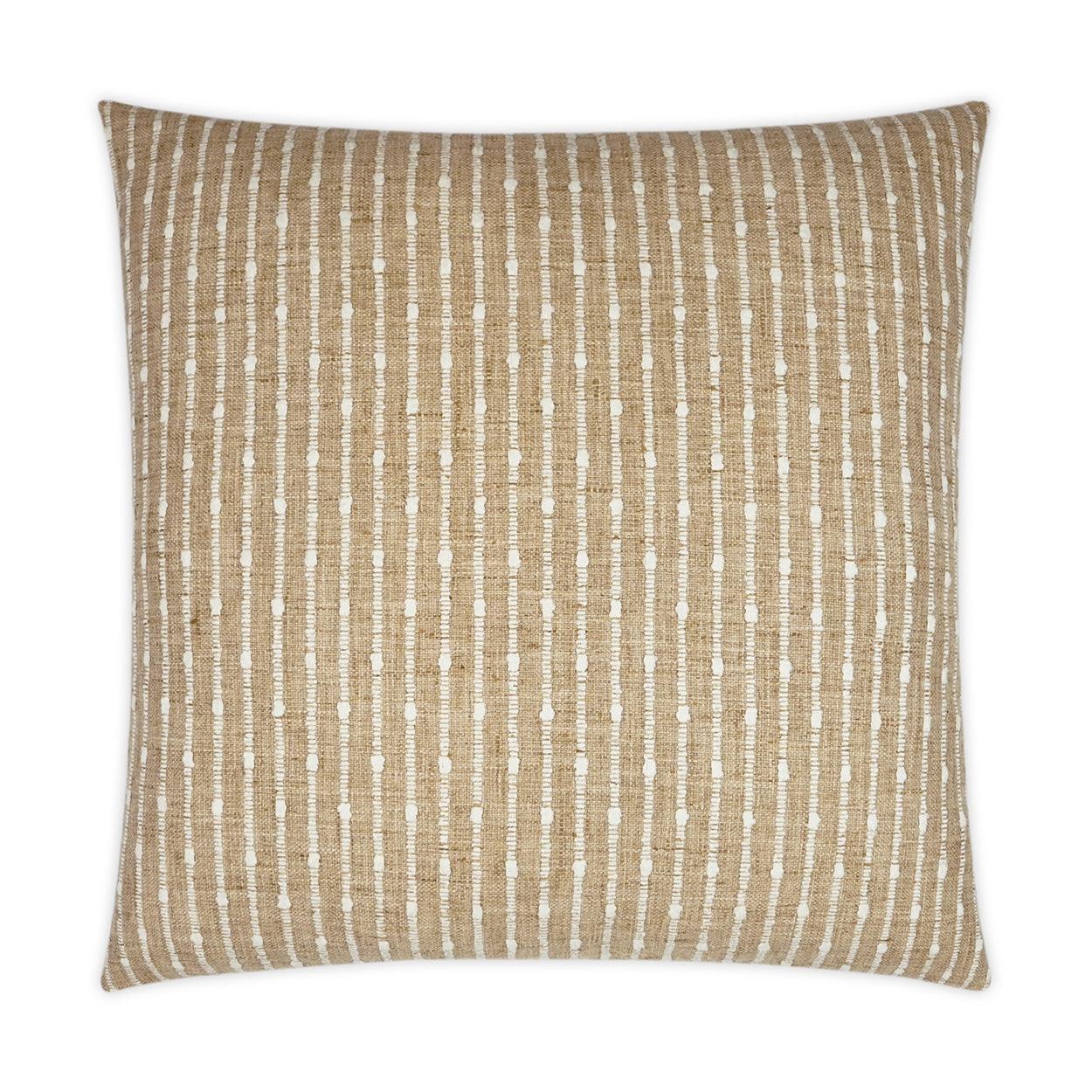 Kemp Harvest Stripes Global Tan Taupe Large Throw Pillow With Insert - Uptown Sebastian