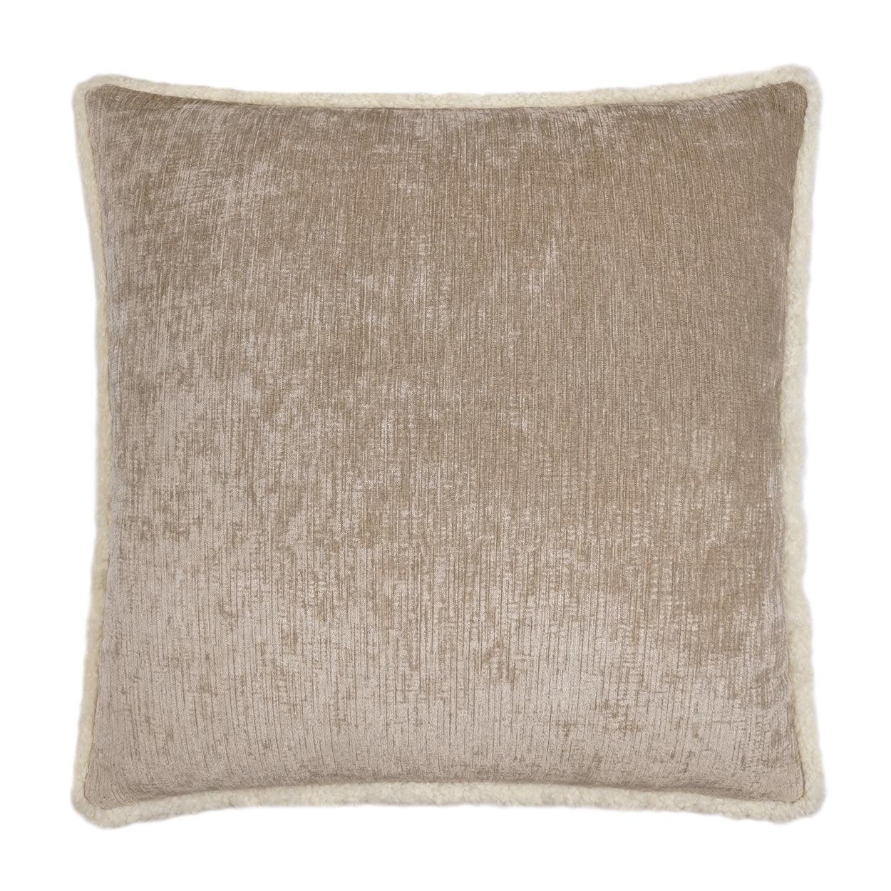 Kinney Putty Solid Tan Taupe Large Throw Pillow With Insert - Uptown Sebastian