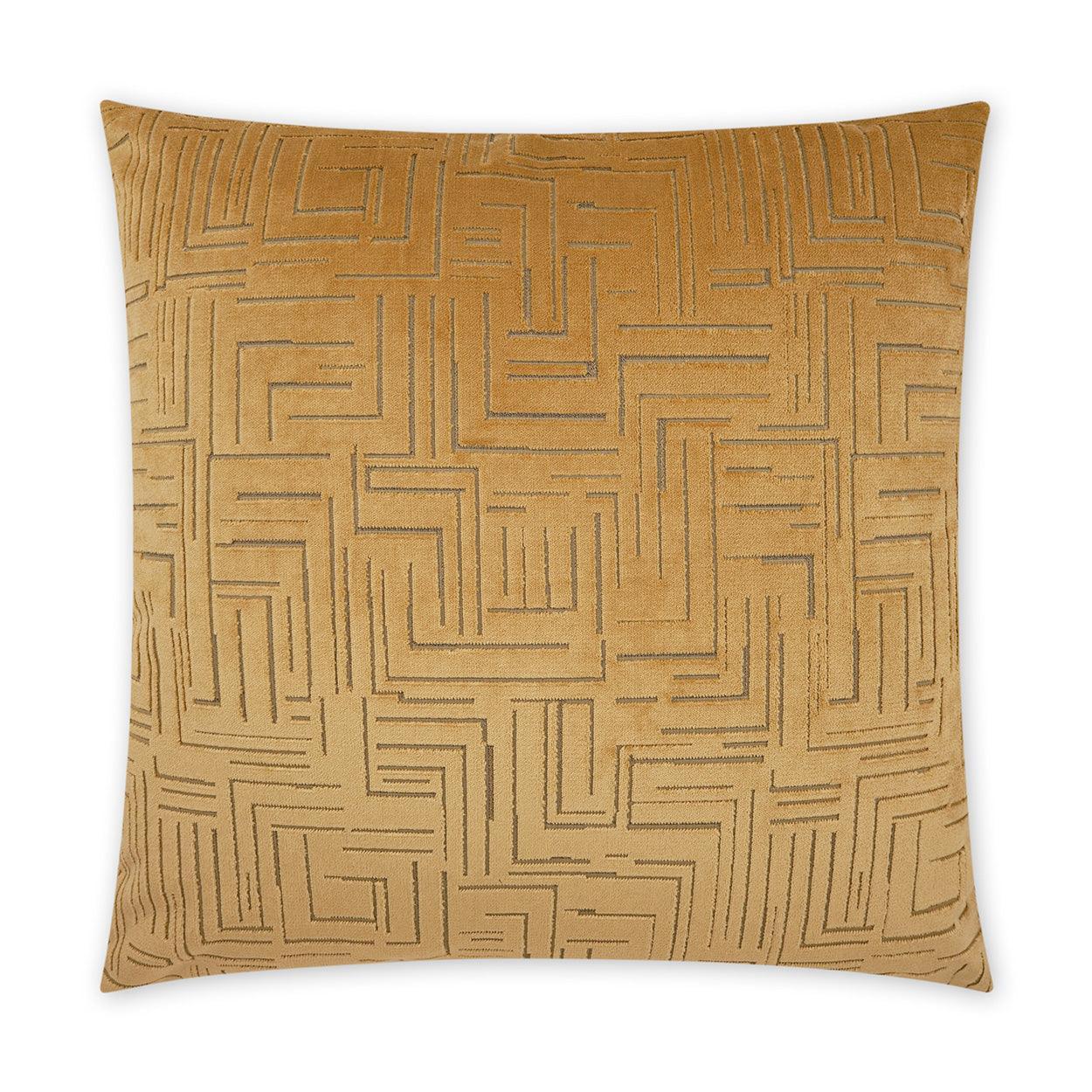 Klint Gold Geometric Yellow Large Throw Pillow With Insert - Uptown Sebastian