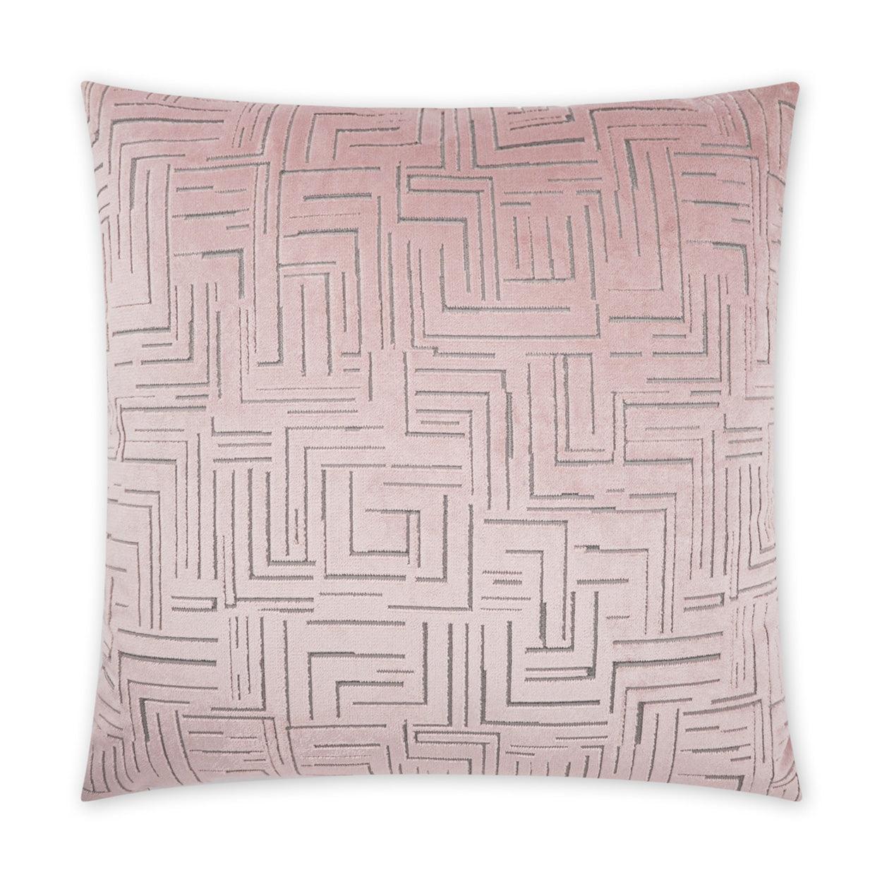 Klint Rose Geometric Blush Large Throw Pillow With Insert - Uptown Sebastian