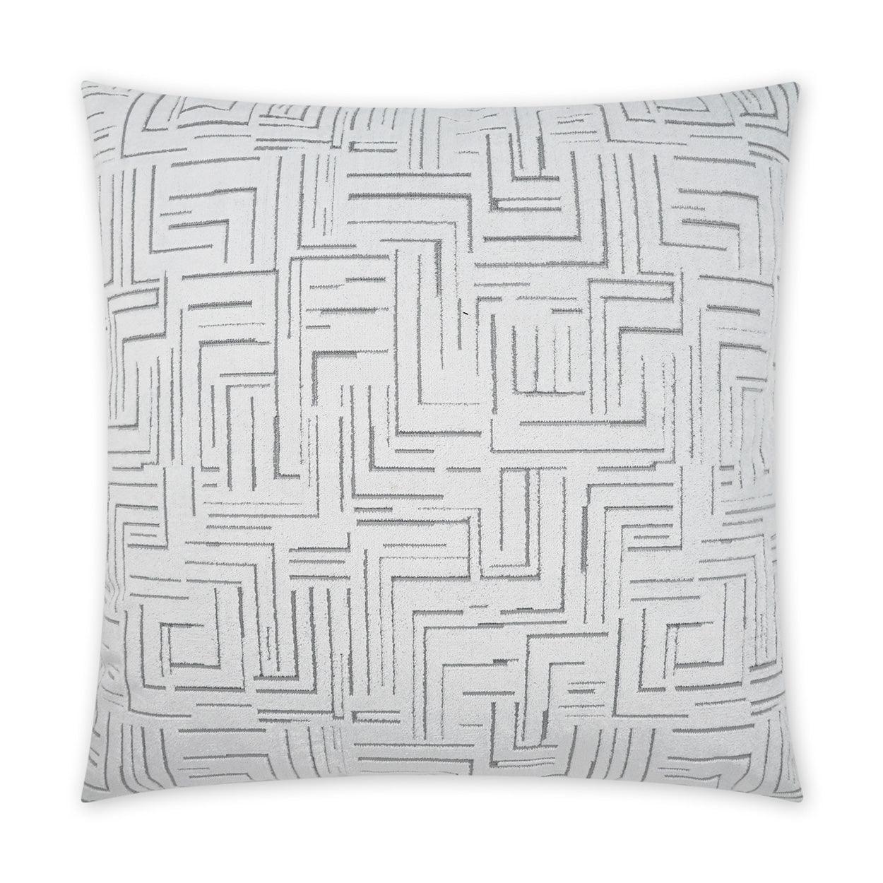 Klint Snow Geometric White Large Throw Pillow With Insert - Uptown Sebastian