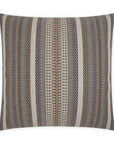 Lalam Stripes Blue Tan Taupe Large Throw Pillow With Insert - Uptown Sebastian
