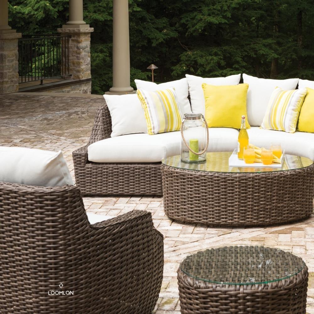 Largo 48&quot; Oval Cocktail Table All Weather Wicker Furniture Lloyd Flanders - Uptown Sebastian