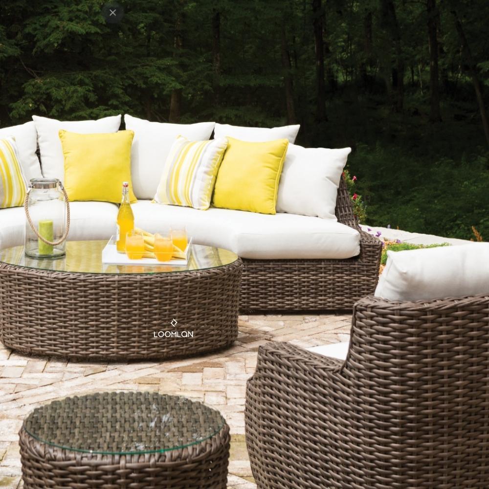 Largo 48&quot; Oval Cocktail Table All Weather Wicker Furniture Lloyd Flanders - Uptown Sebastian