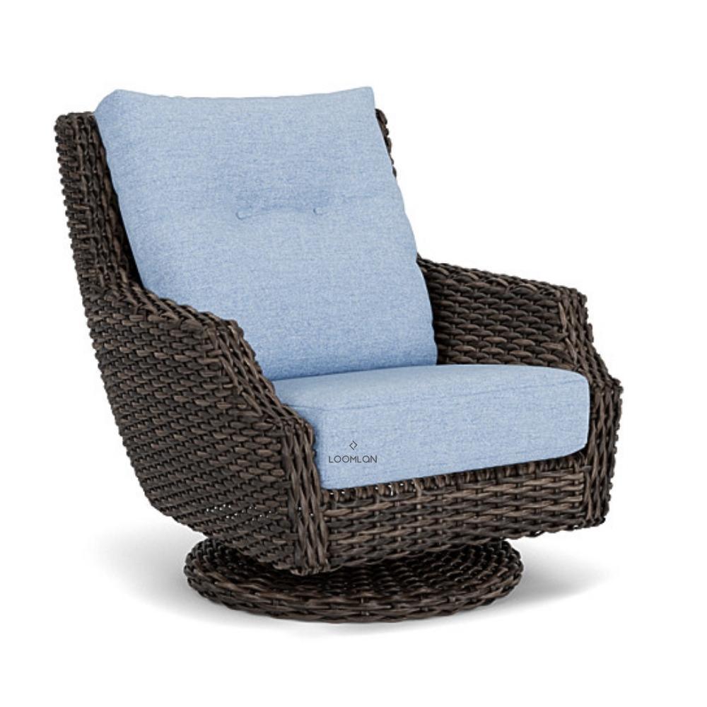 Largo High Back Swivel Rocker Lounge Chair All Weather Wicker - Uptown Sebastian