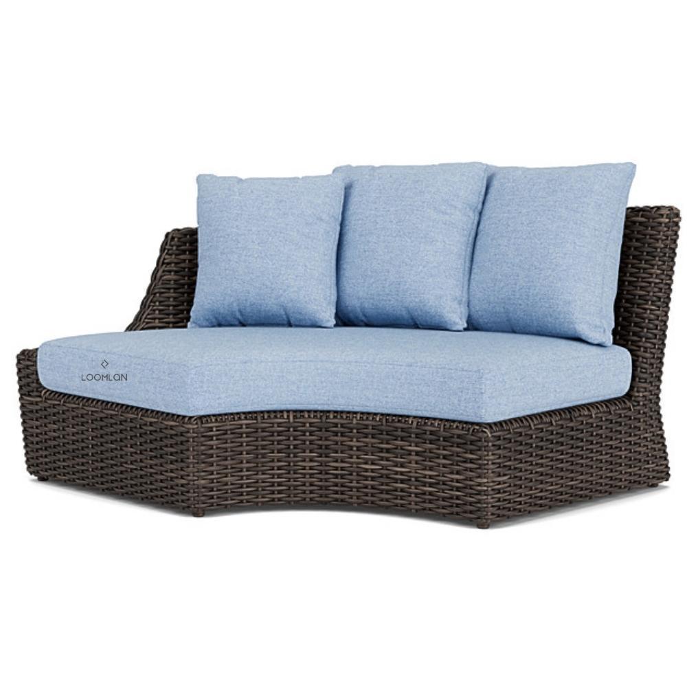 Largo Left Arm Curved Sofa Sectional All Weather Wicker Furniture - Uptown Sebastian