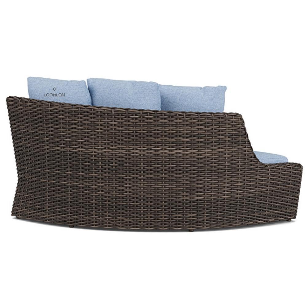 Largo Left Arm Curved Sofa Sectional All Weather Wicker Furniture - Uptown Sebastian