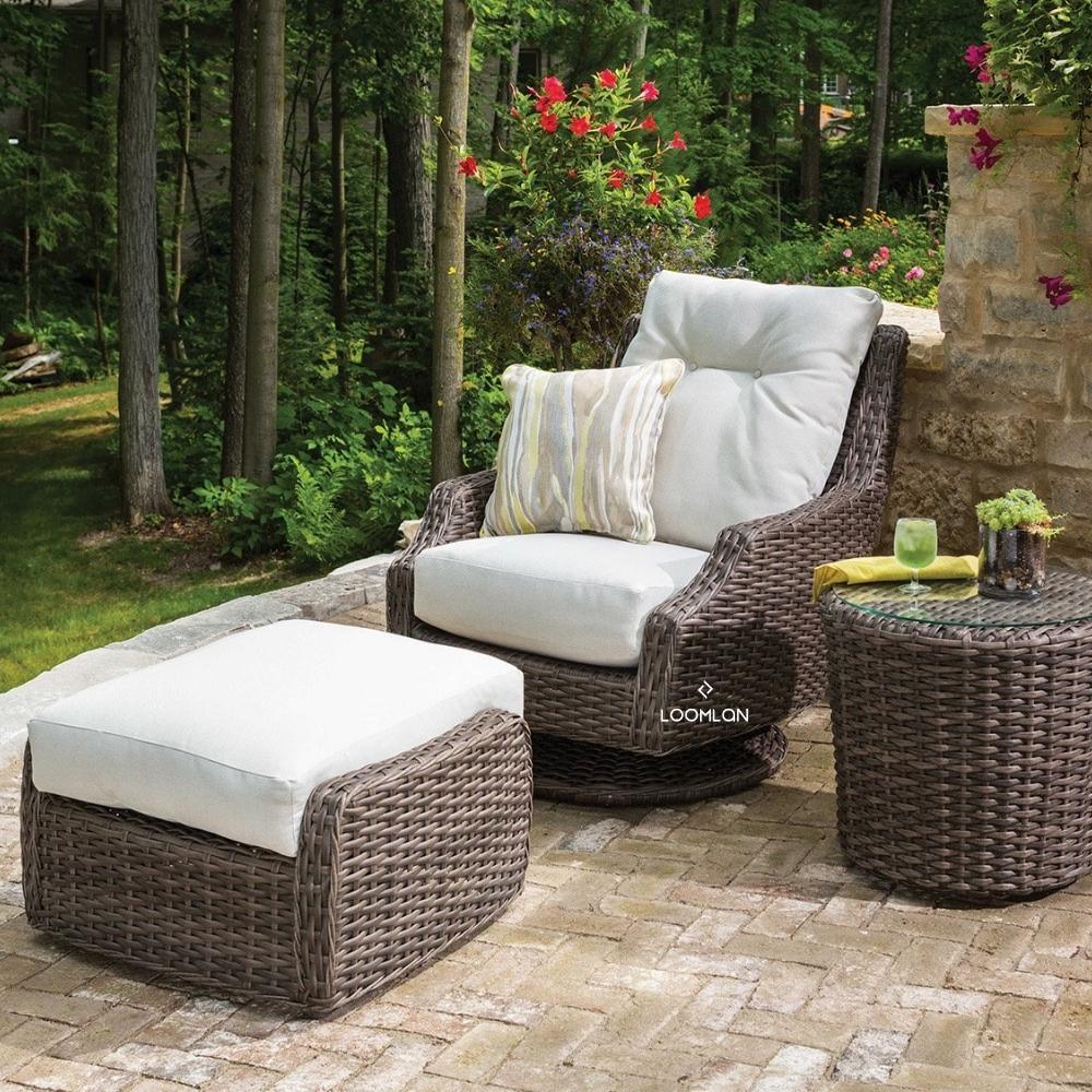 Largo Ottoman All Weather Wicker Furniture Made in USA Lloyd Flanders - Uptown Sebastian