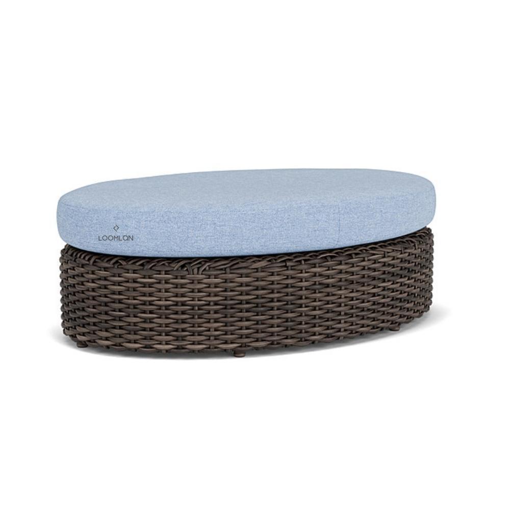 Largo Oval Ottoman All Weather Wicker Furniture Made in USA Lloyd Flanders - Uptown Sebastian