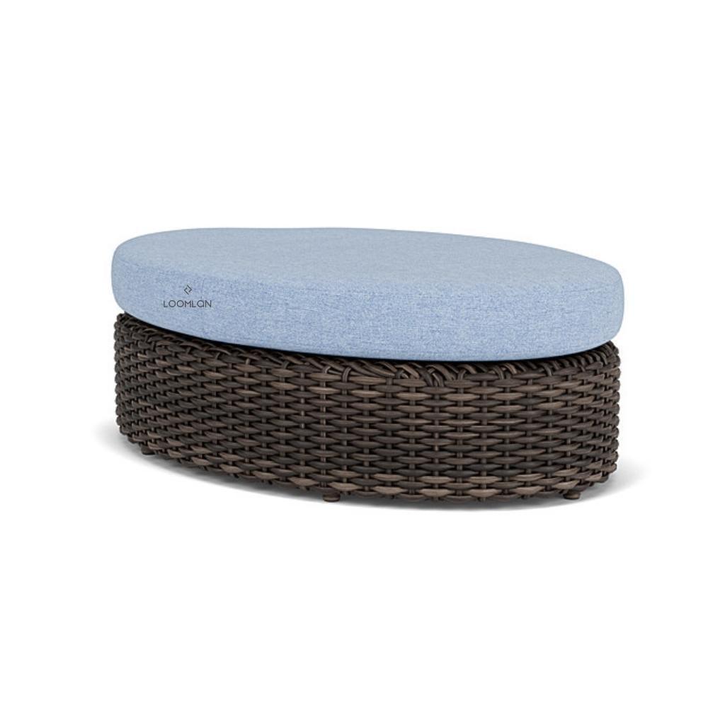 Largo Oval Ottoman All Weather Wicker Furniture Made in USA Lloyd Flanders - Uptown Sebastian