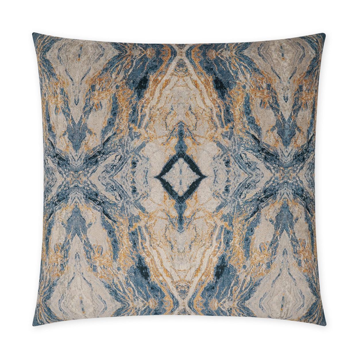 Leonna Sapphire Glam Abstract Blue Large Throw Pillow With Insert - Uptown Sebastian