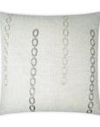 Links Embroidery Circular Dots Silver White Large Throw Pillow With Insert - Uptown Sebastian