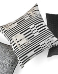 Loose Ends Textured Ivory Black Large Throw Pillow With Insert - Uptown Sebastian