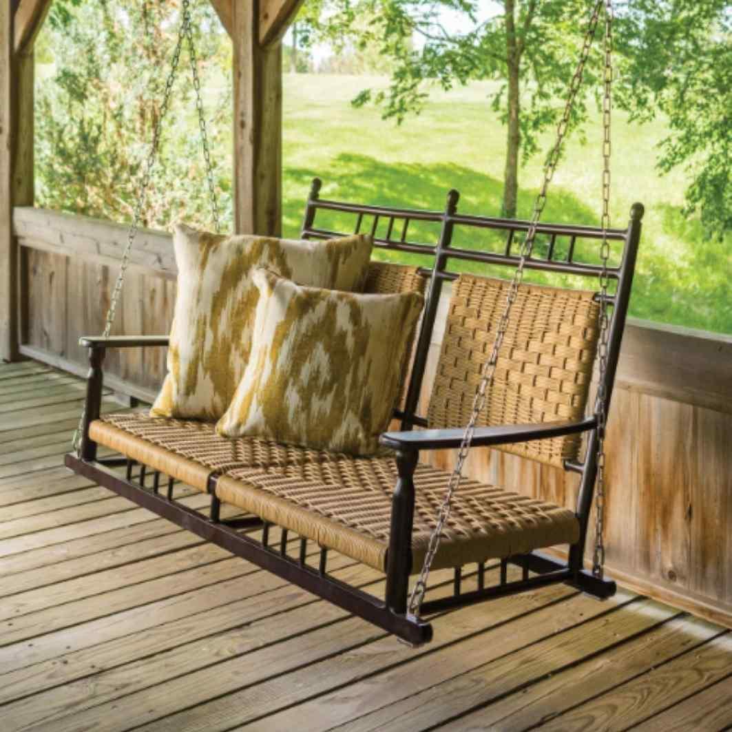 Low Country Cushionless Porch Swing Premium Wicker Furniture - Uptown Sebastian