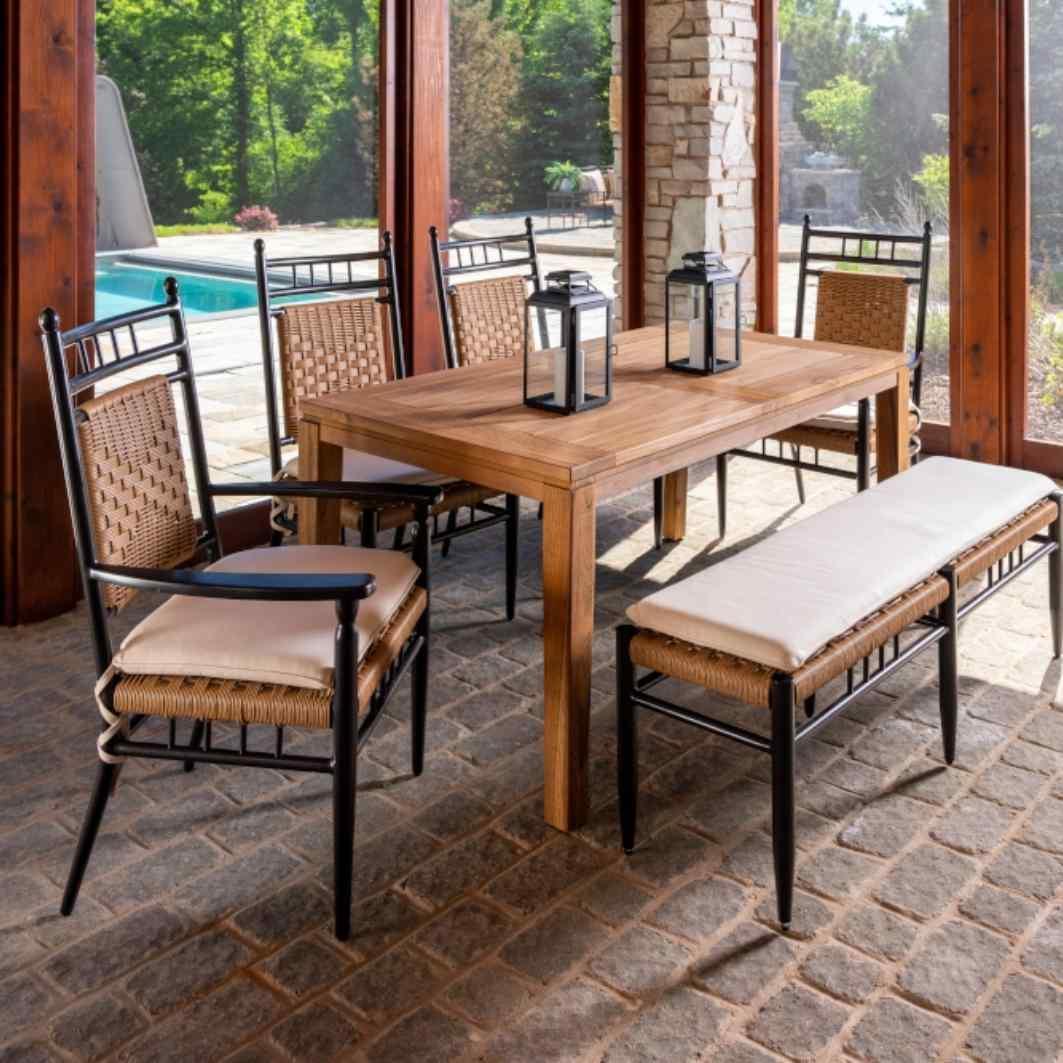 Low Country Outdoor Replacement Cushions For Armless Dining Chair - Uptown Sebastian