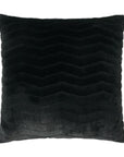 Lush Chevron Black Solid Chevron Faux Fur Black Large Throw Pillow With Insert - Uptown Sebastian