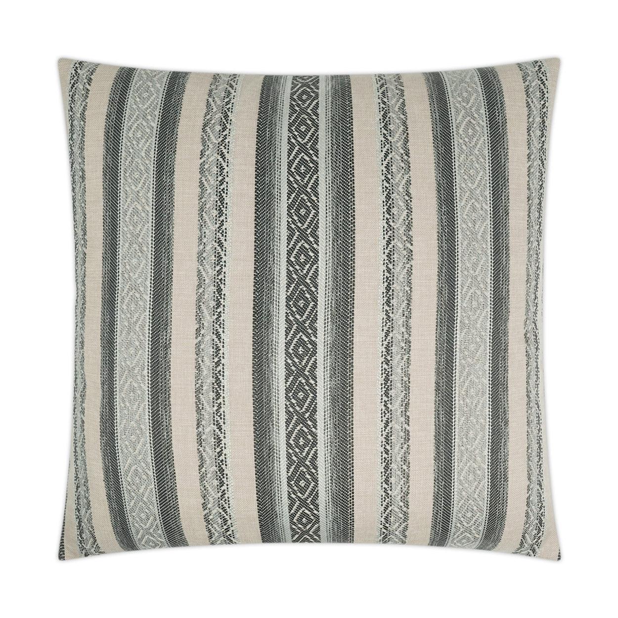 Macaroon Stripes Mist Grey Large Throw Pillow With Insert - Uptown Sebastian