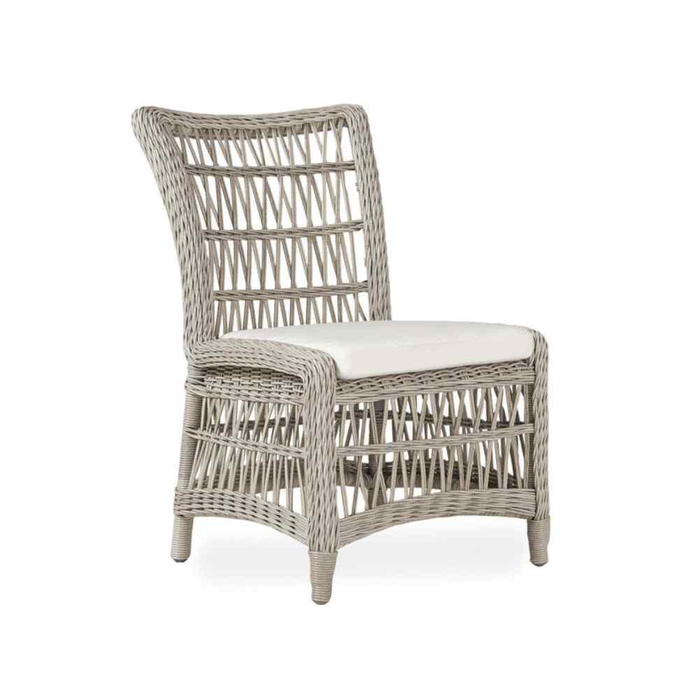 Mackinac All Weather Wicker Armless Dining Chair Sunbrella Cushions - Uptown Sebastian