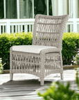 Mackinac All Weather Wicker Armless Dining Chair Sunbrella Cushions - Uptown Sebastian