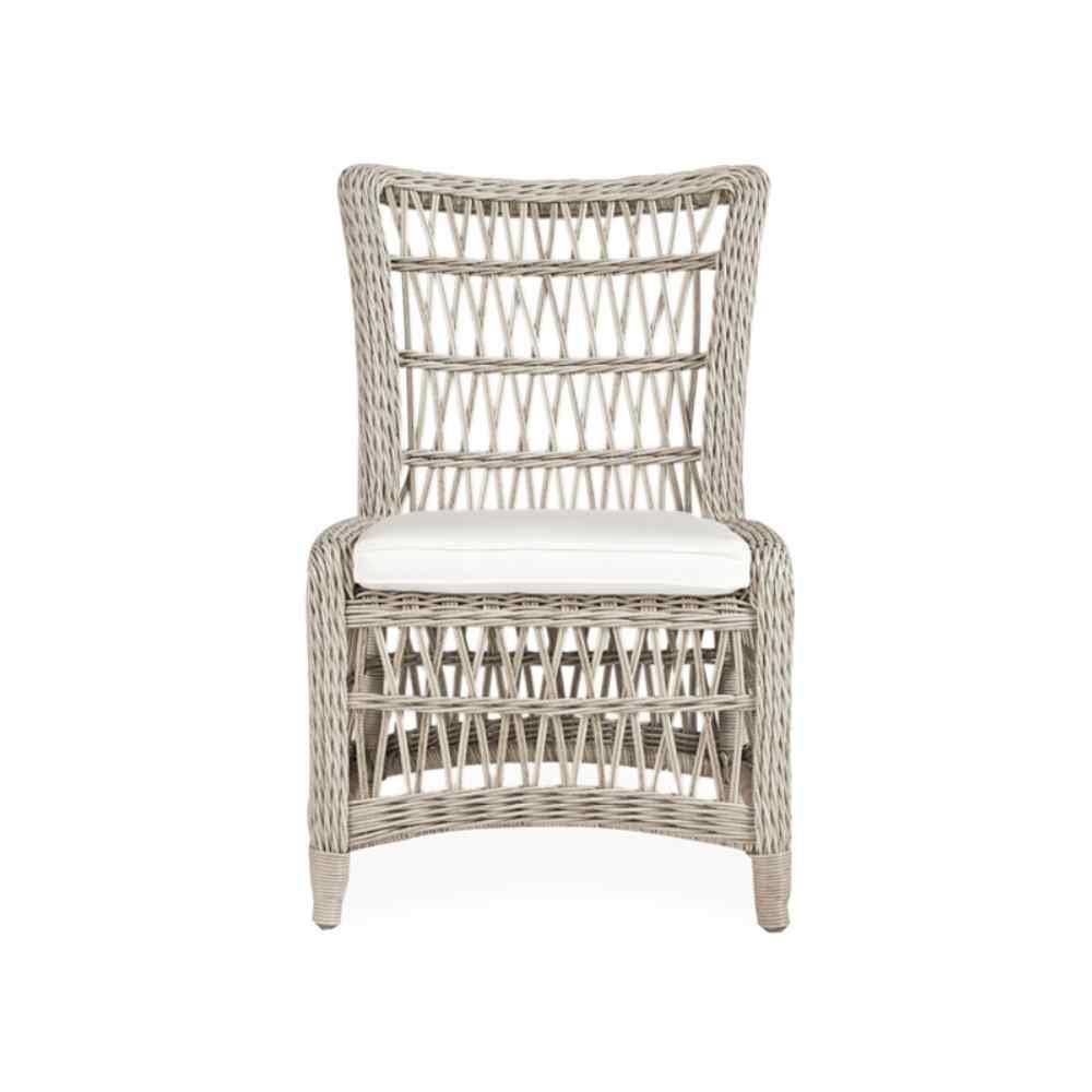 Mackinac All Weather Wicker Armless Dining Chair Sunbrella Cushions - Uptown Sebastian