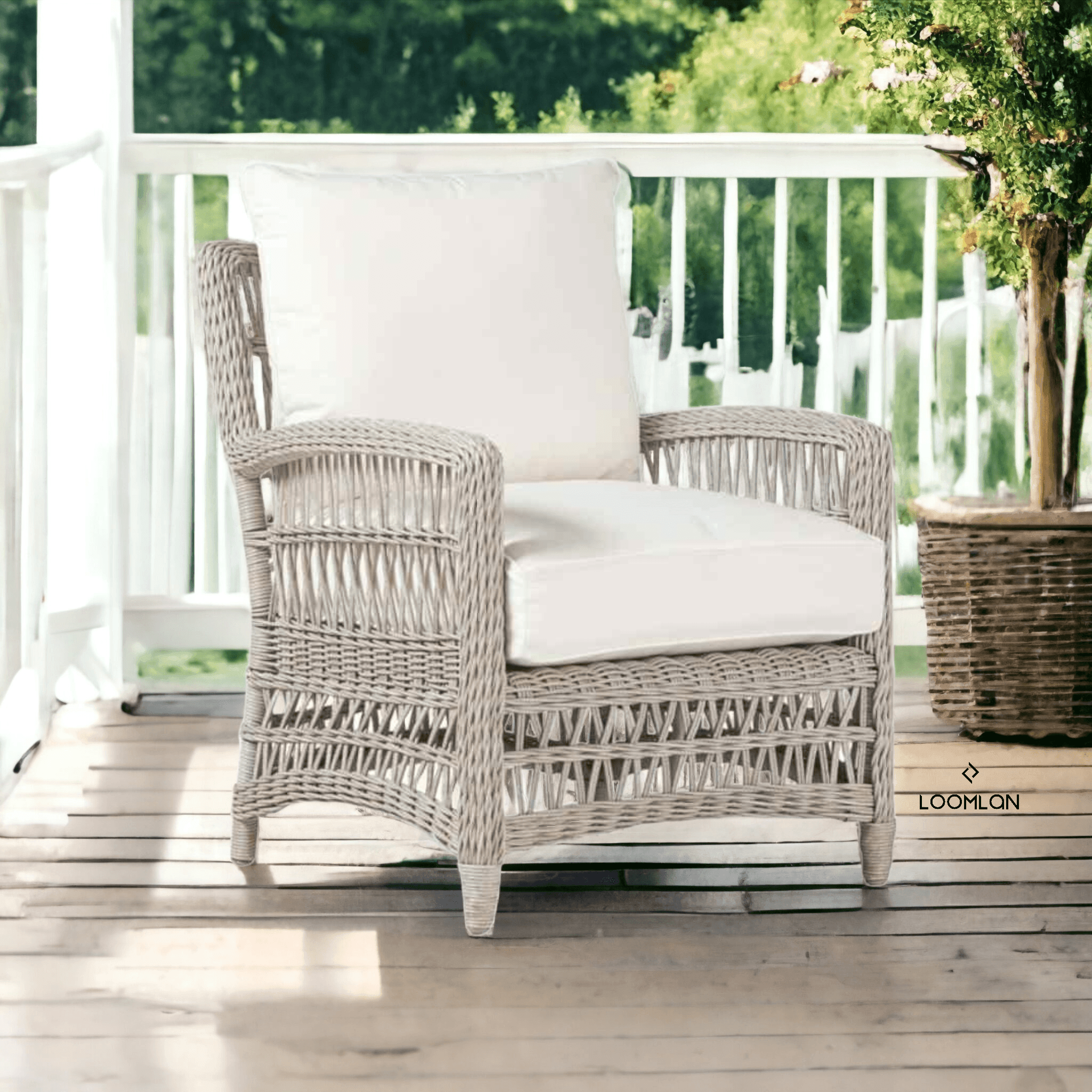 Mackinac Patio Furniture Wicker Outdoor Patio Lounge Chair Lloyd Flanders - Uptown Sebastian