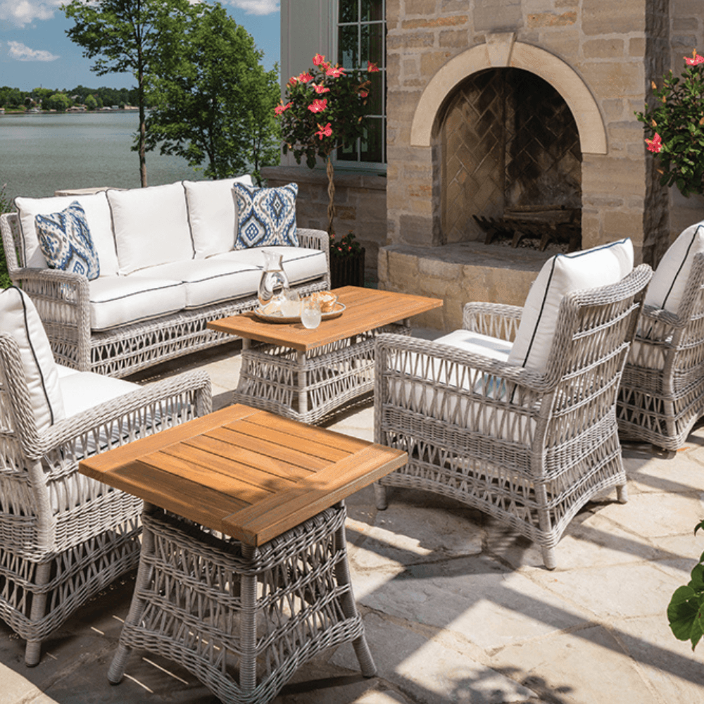 Mackinac Patio Lounge Set With Sofa Chairs Loveseat and Tables - Uptown Sebastian