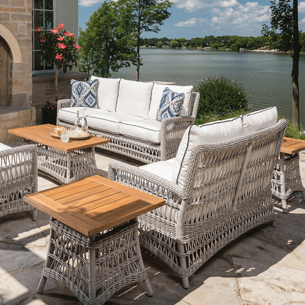 Mackinac Patio Lounge Set With Sofa Chairs Loveseat and Tables - Uptown Sebastian